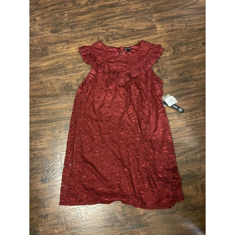 As U Wish Dress Burgandy lace Size L